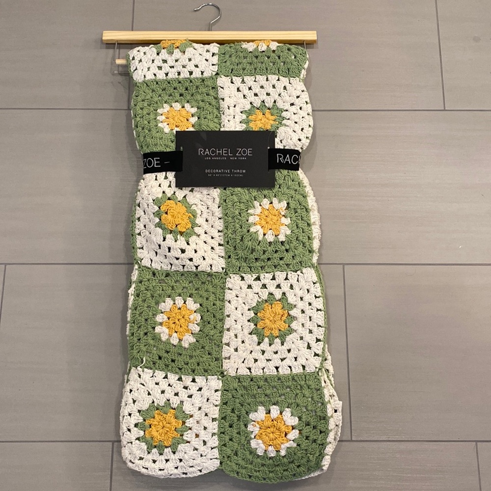 Rachel Zoe Crochet Blanket NWT